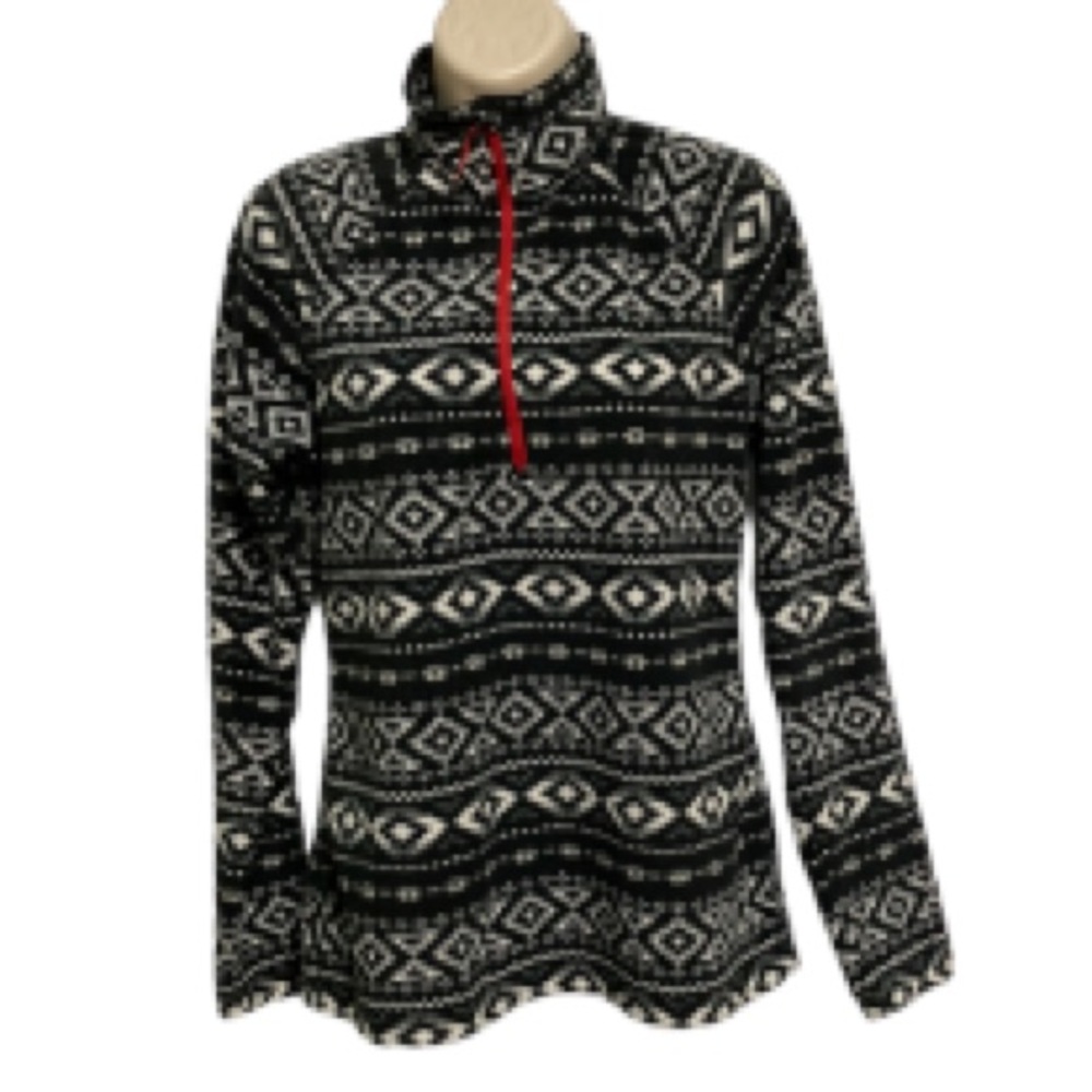 Eddie Bauer Quarter Zip Pullover Fleece Long Sleeve Zipper Top Womens Small